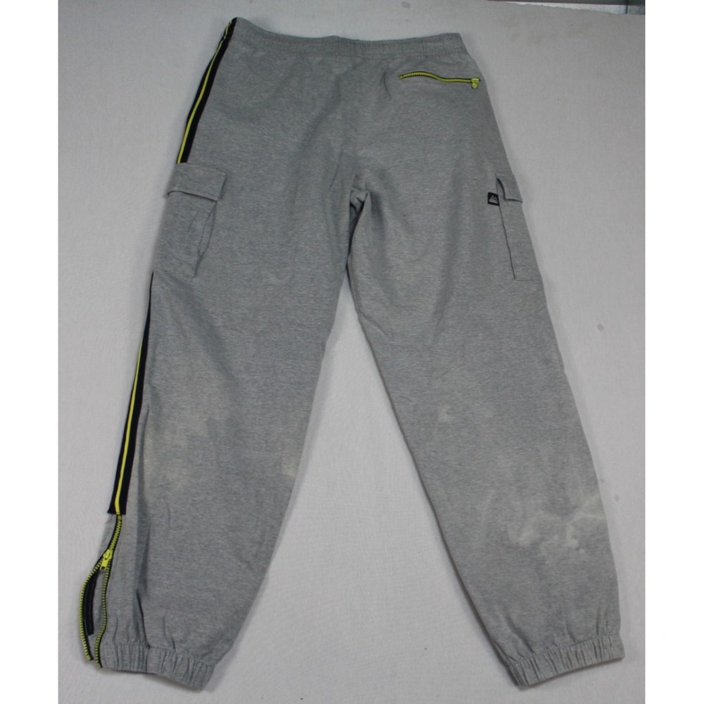 First Down Active Wear Gray Men Sweatpants Vintage Ankle Zip Size Mediun